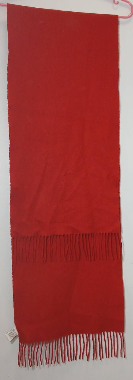 Portolano cashmere womens red scarf 100% cashmere red long fringe